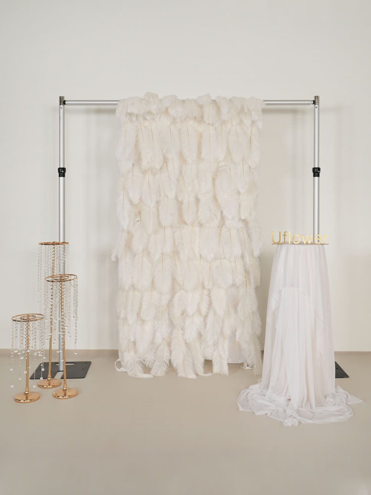 Uflower Artificial White 5D Flower Wall Wedding Backdrop Decoration